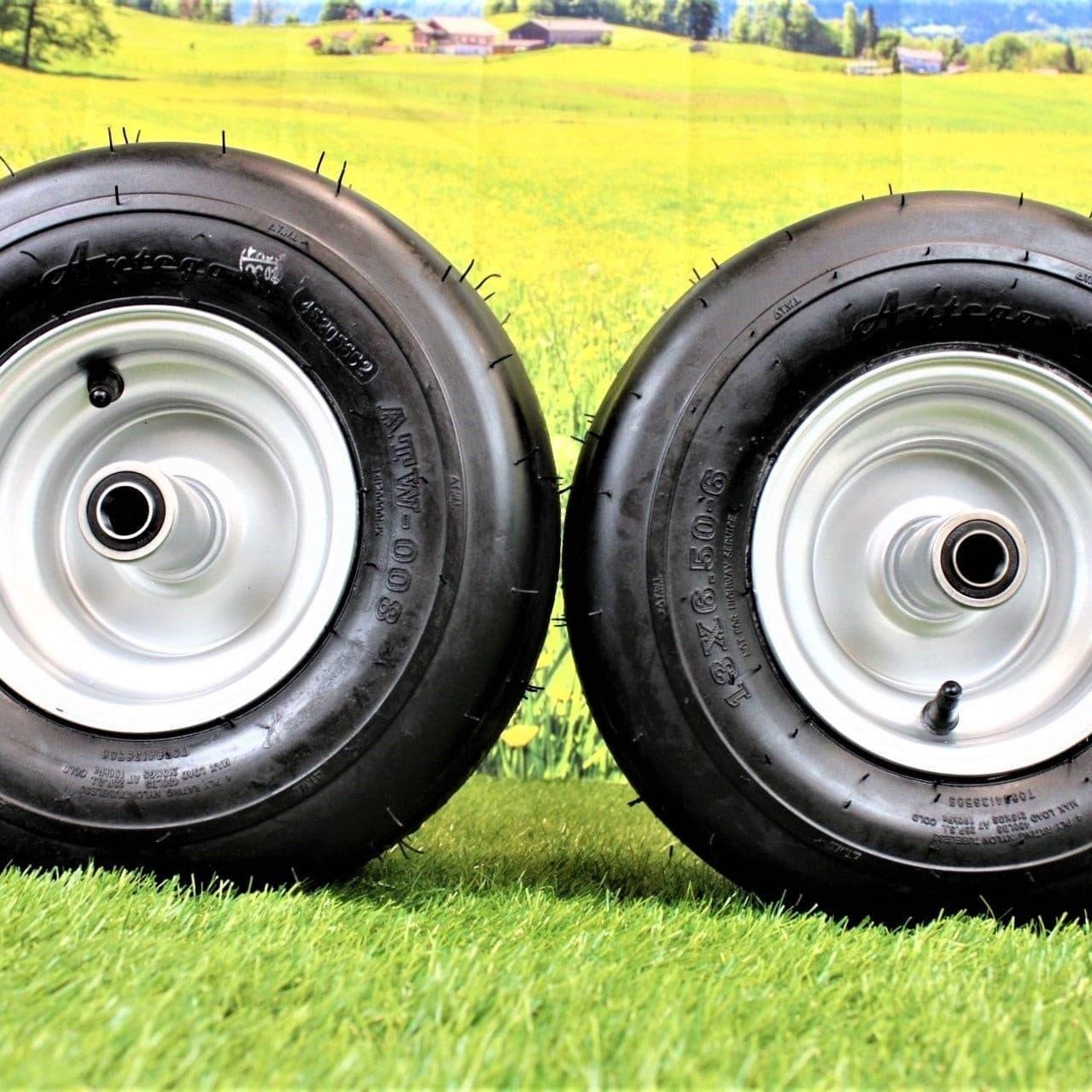 13x6.50-6 4 Ply Tire with 6x4.5 Wheel Assembly (Set of 2)  Hustler Lawn Mower Part# 604717 ; Raptor SD 54" & 60".