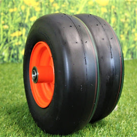 11x4.00-5 Tires & 5.25 Kubota Orange Wheels 4 Ply for Lawn & Garden Mower (Set of 2).