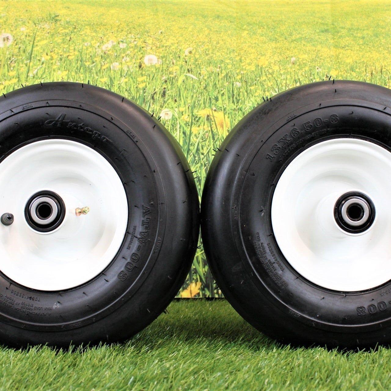 13x6.50-6 4 Ply Smooth with 6x4.5 White Wheel Assembly for