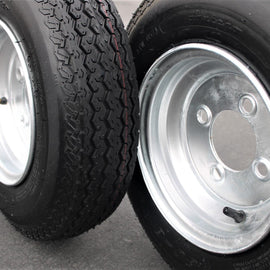 2-Pack Antego Trailer Tire On Rim 480-8 4.80-8 Load C 4 Lug Galvanized Wheel.