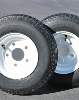 Antego Tire and Wheel Trailer Tires 480-8 4.80-8 4.80x8 4.8-8 with 8" White Rims, Load Range C, 6PR, Set Of 2.