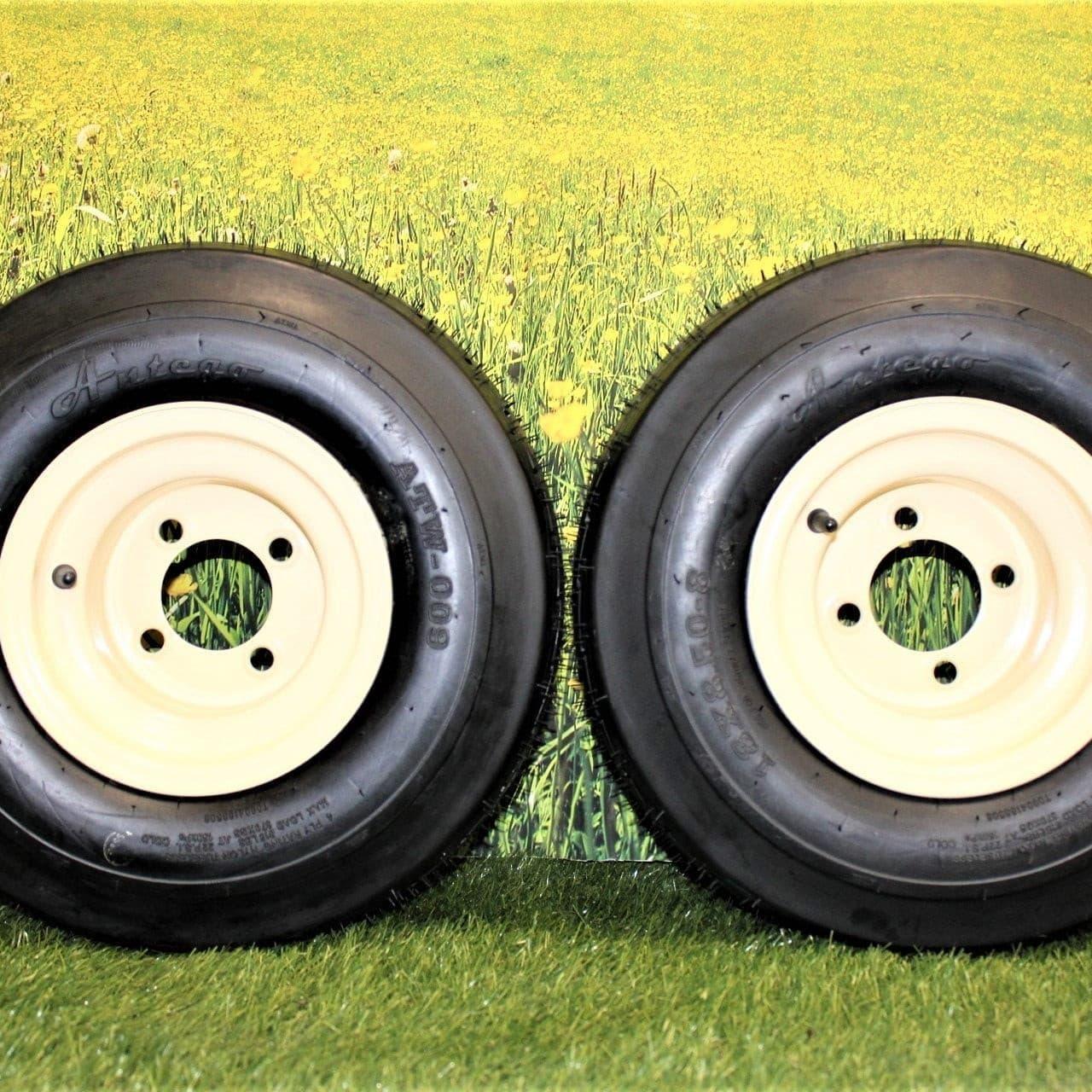 18x8.50-8 with 8x7 Tan Wheel Assembly for Golf Cart and Lawn Mower Set of 2