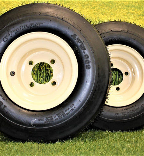 18x8.50-8 with 8x7 Tan Wheel Assembly for Golf Cart and Lawn Mower Set of 2