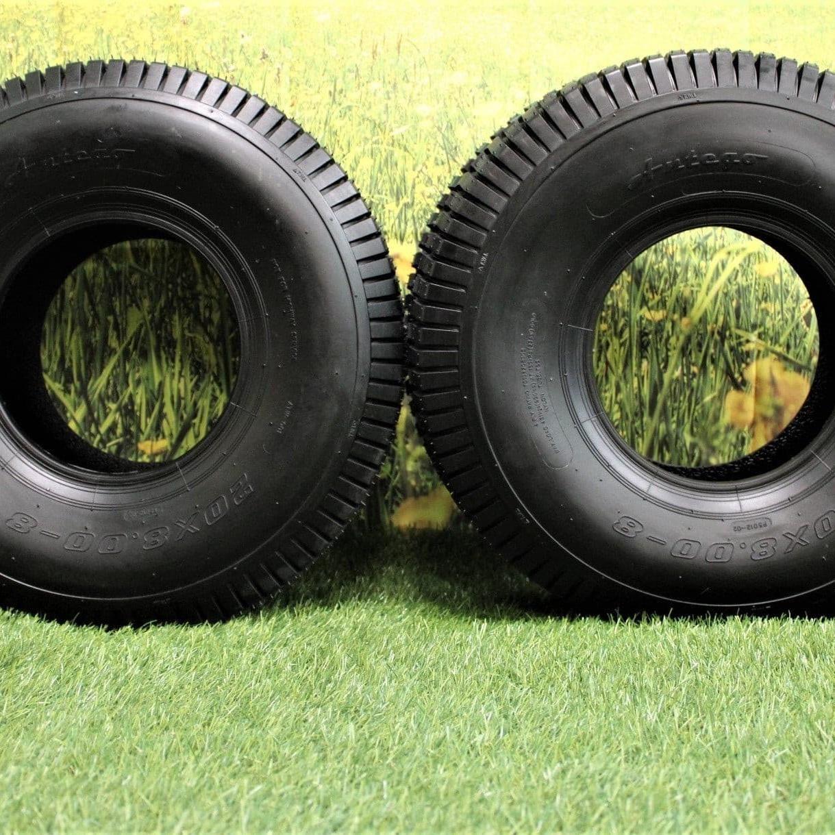 20x8.00-8 4 PLY Turf Tires for Lawn & Garden (Set of Two) Antego Wheels simple.