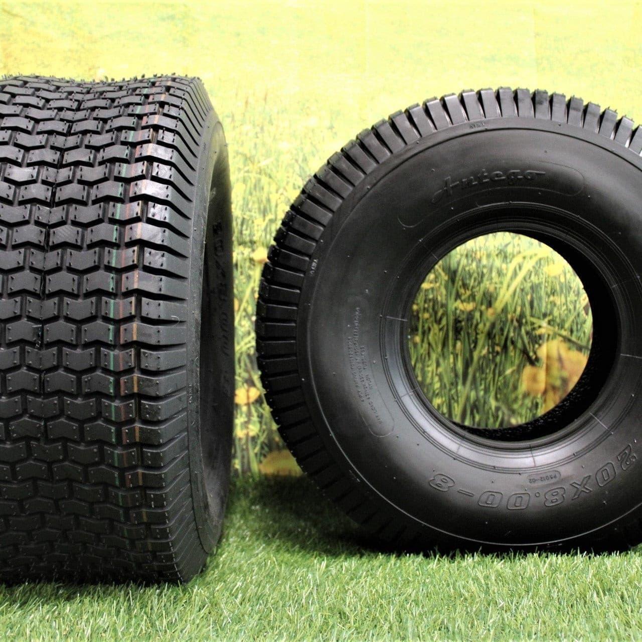 20x8.00-8 4 PLY Turf Tires for Lawn & Garden (Set of Two) Antego Wheels simple.