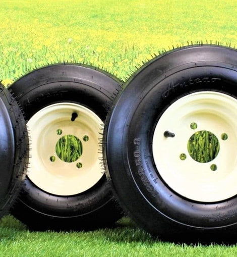18x8.50-8 with 8x7 Tan Wheel Assembly for Golf Cart and Lawn Mower (Set of 4).